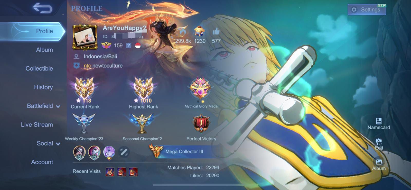 WTS akun mobile legends login monsep