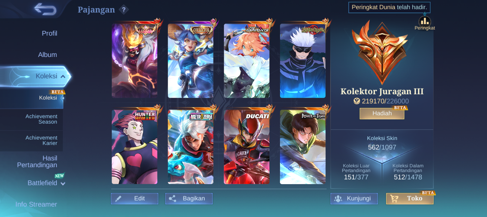 akun ml juragan lll
