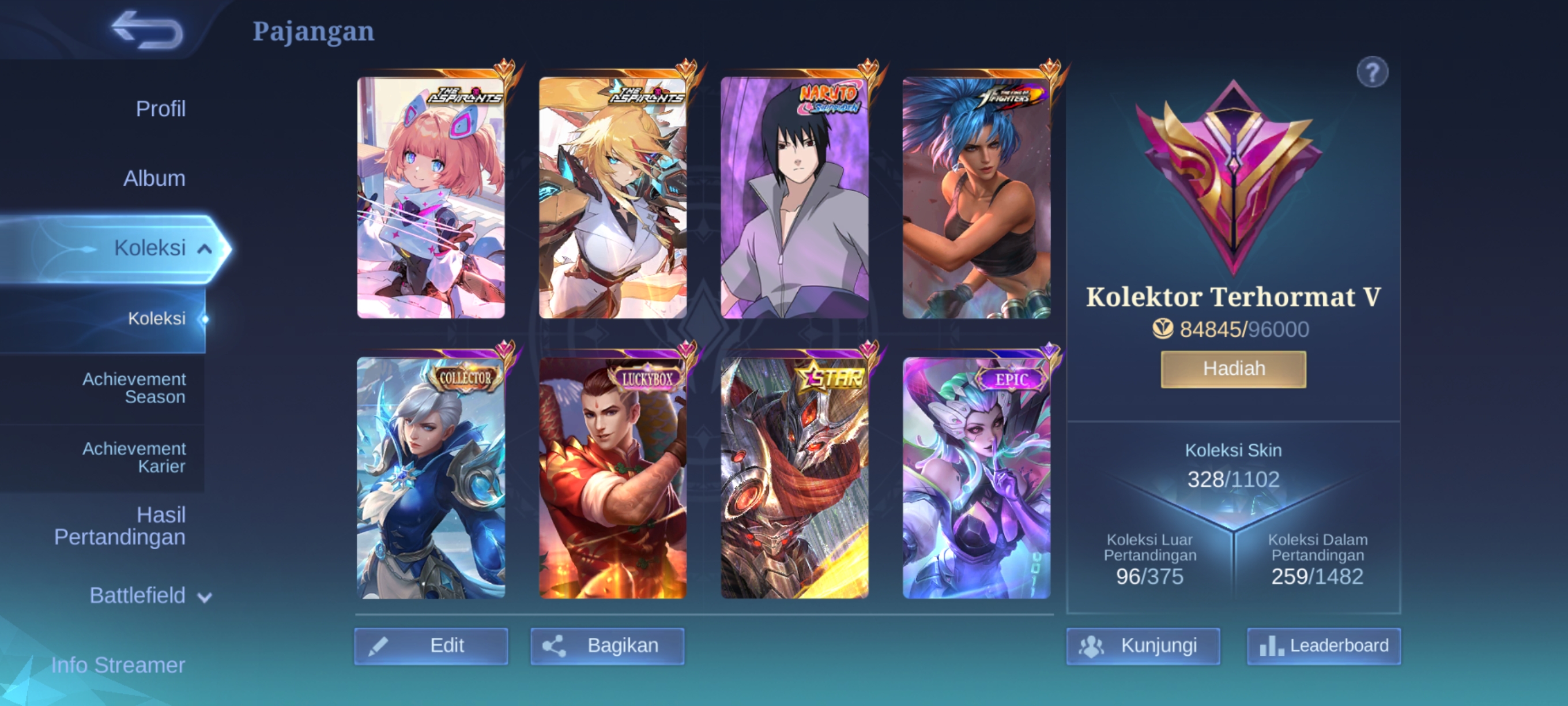 Jual akun mlbb